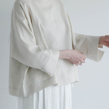 SALUÉ／【予約商品】ボートネックシャツ／リネン