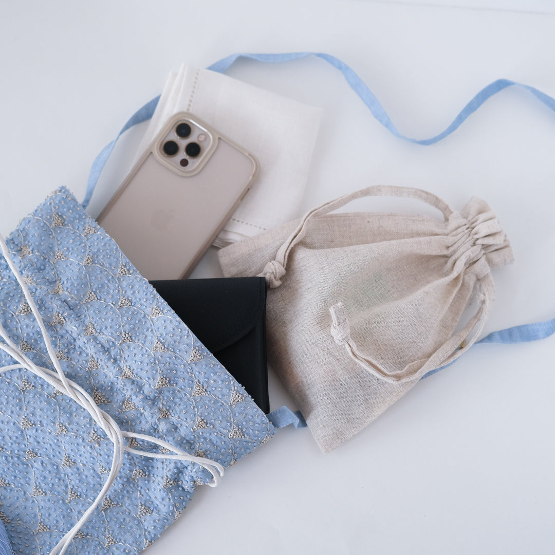 ［BUNON］Embroidery Drawstring Bag
