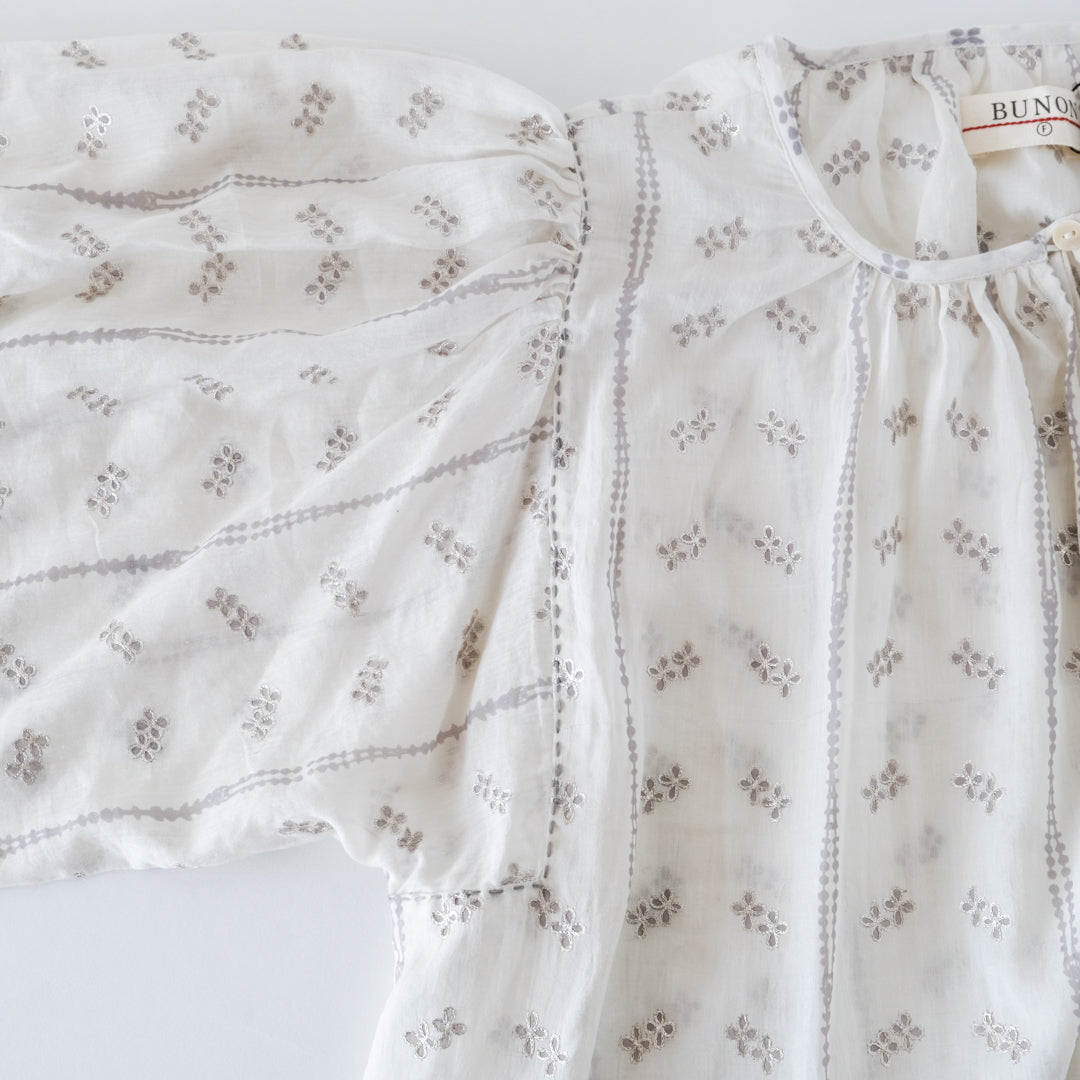 ［BUNON］Embroidery Gather Dress