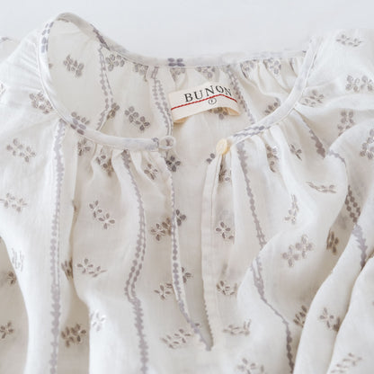 ［BUNON］Embroidery Gather Dress