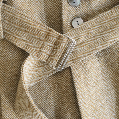 SALUÉ／【受注商品】エッグパンツA／ヘリンボーンリネン