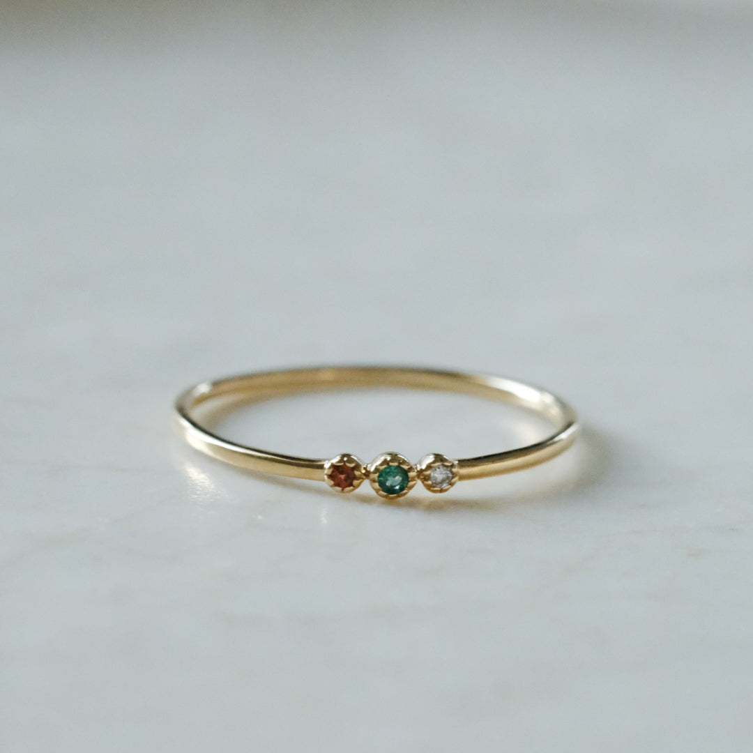【受注商品】［cobaco］Birthstone Ring_milgrain