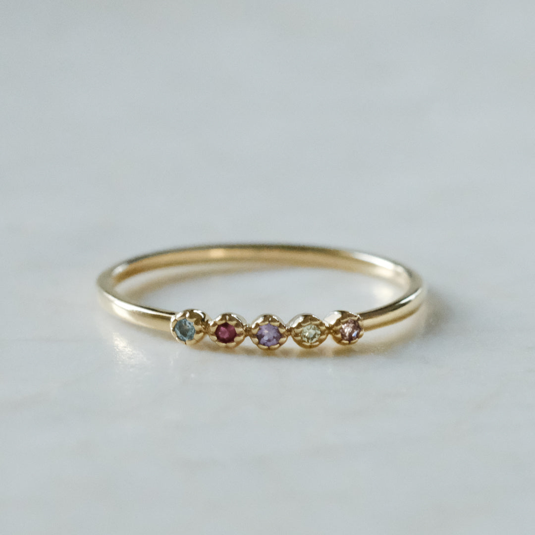 【受注商品】［cobaco］Birthstone Ring_milgrain