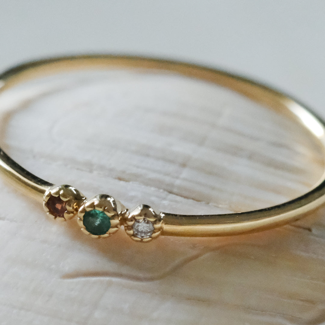 【受注商品】［cobaco］Birthstone Ring_milgrain