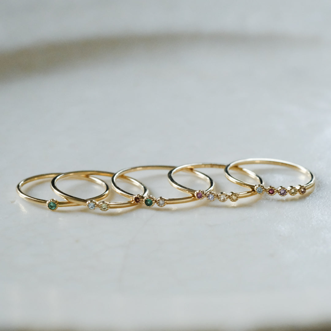 【受注商品】［cobaco］Birthstone Ring_milgrain