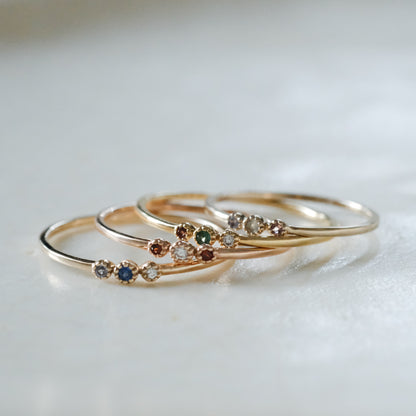 【受注商品】［cobaco］Birthstone Ring_milgrain