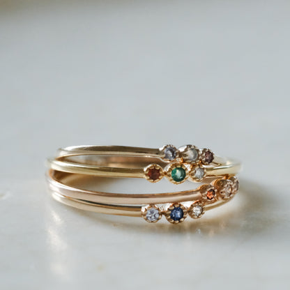 【受注商品】［cobaco］Birthstone Ring_milgrain