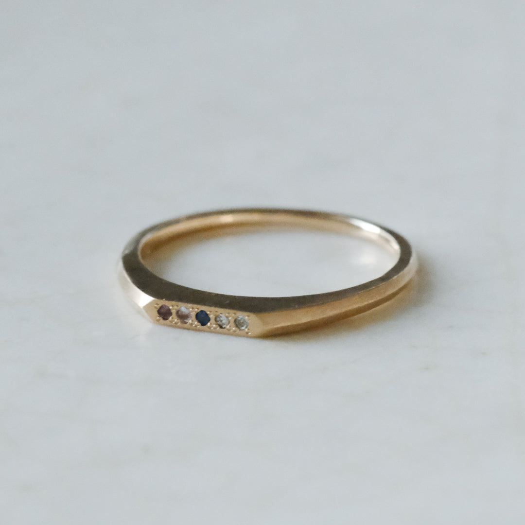 【受注商品】［cobaco］Birthstone Ring_milgrain