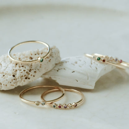 【受注商品】［cobaco］Birthstone Ring_milgrain