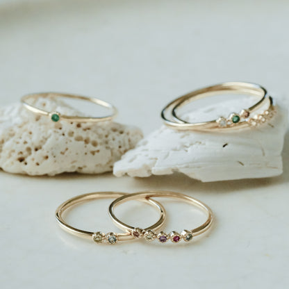 【受注商品】［cobaco］Birthstone Ring_milgrain