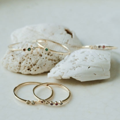 【受注商品】［cobaco］Birthstone Ring_milgrain