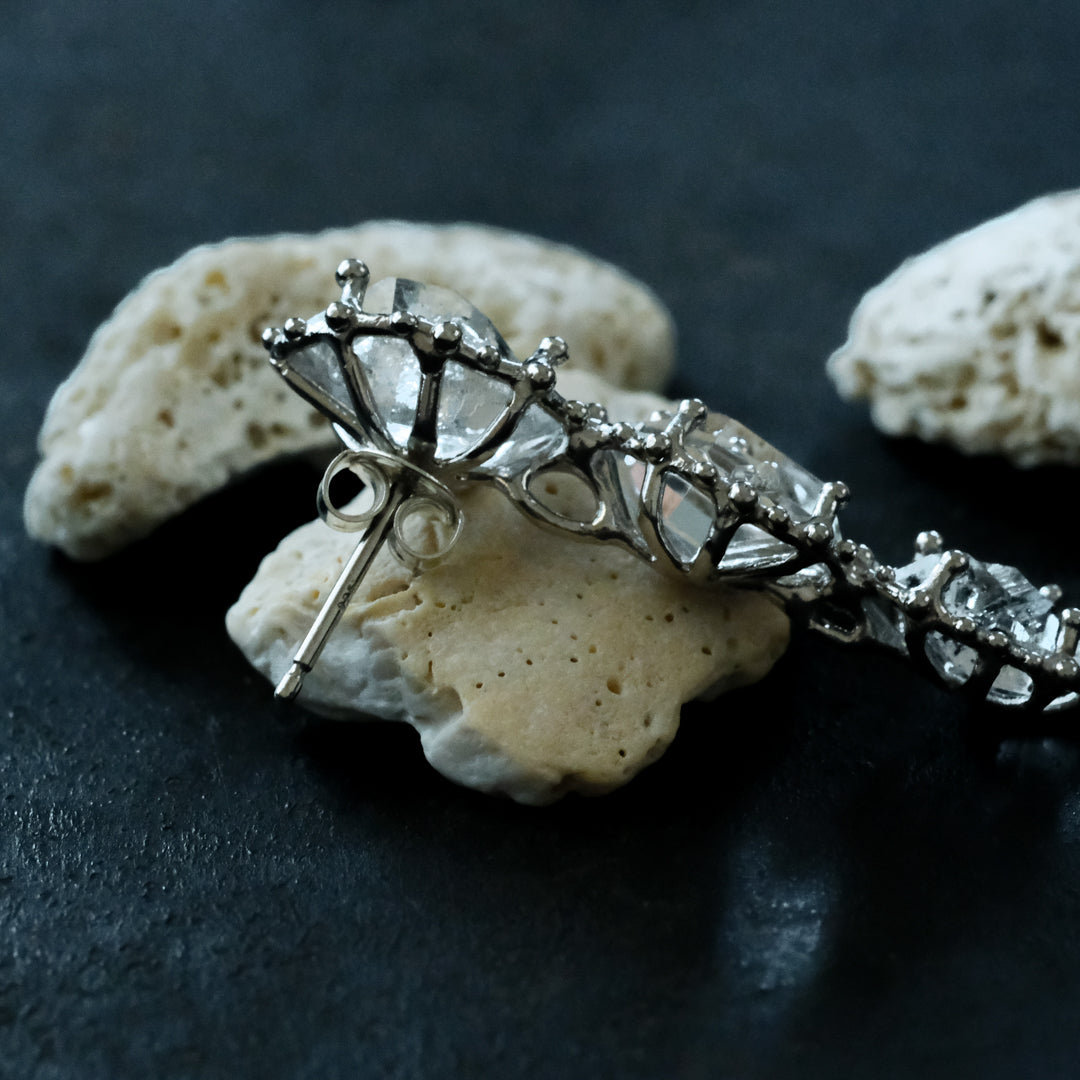 ［装身具LCF］原石水晶のピアス　三石