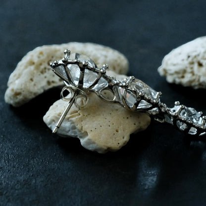 ［装身具LCF］原石水晶のピアス　三石