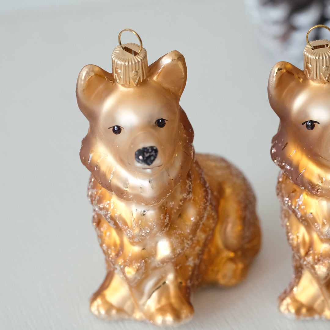 【在庫限り】VITBIS ガラスオーナメント　コーギー ゴールド