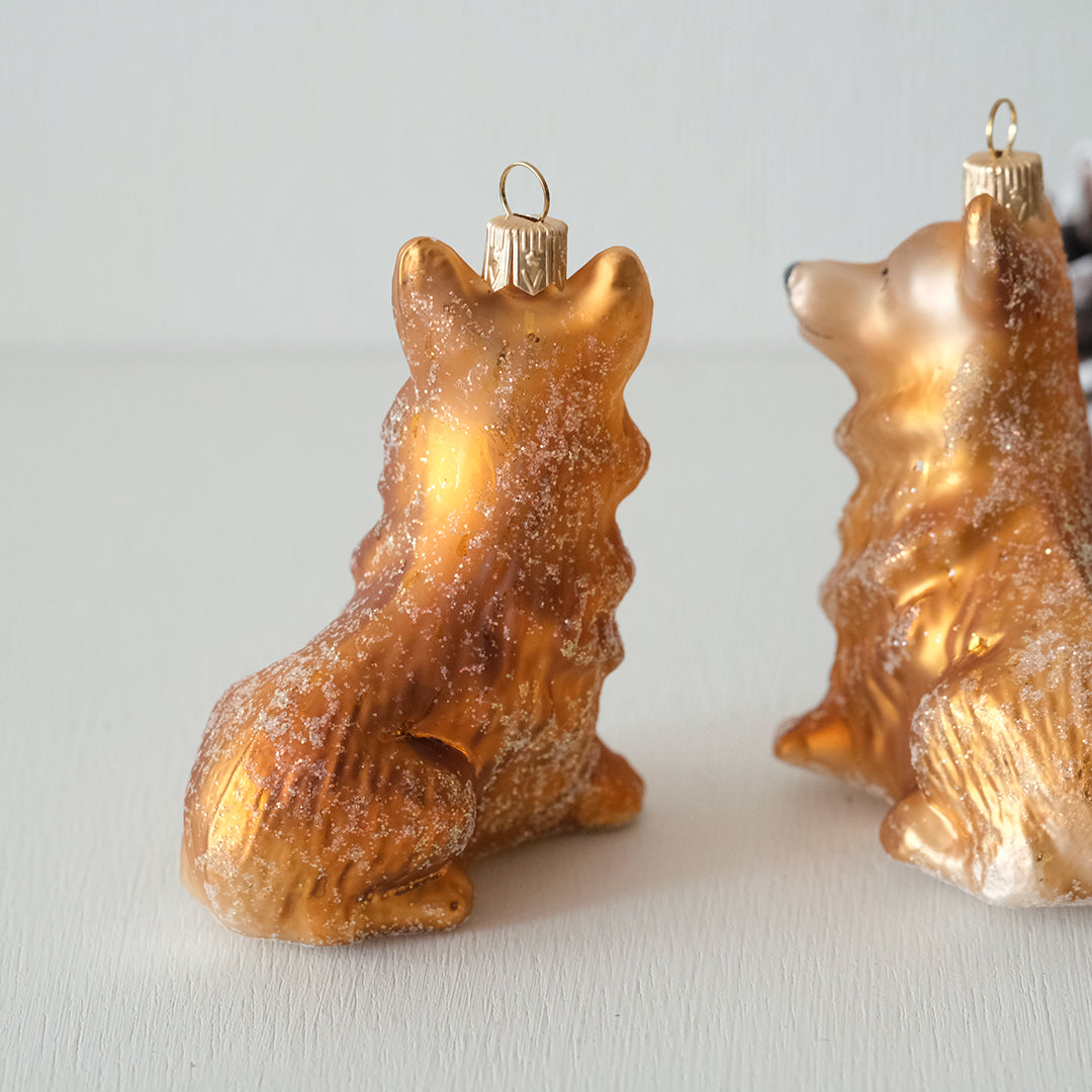 【在庫限り】VITBIS ガラスオーナメント　コーギー ゴールド