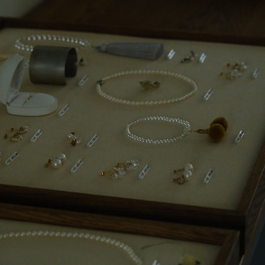 後で掲載［shuo'］Black Pearl Rutile Quartz Necklace