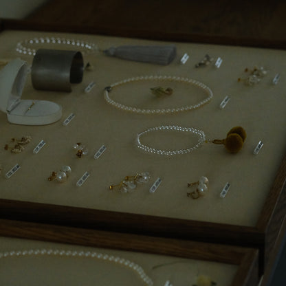 後で掲載［shuo'］Black Pearl Rutile Quartz Necklace