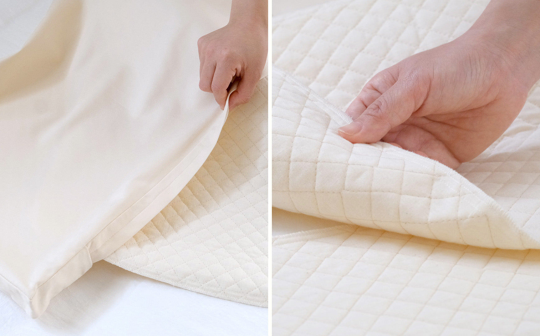 自然で育まれた羊毛の調湿力でさらっと快適。洗えるウールユニット