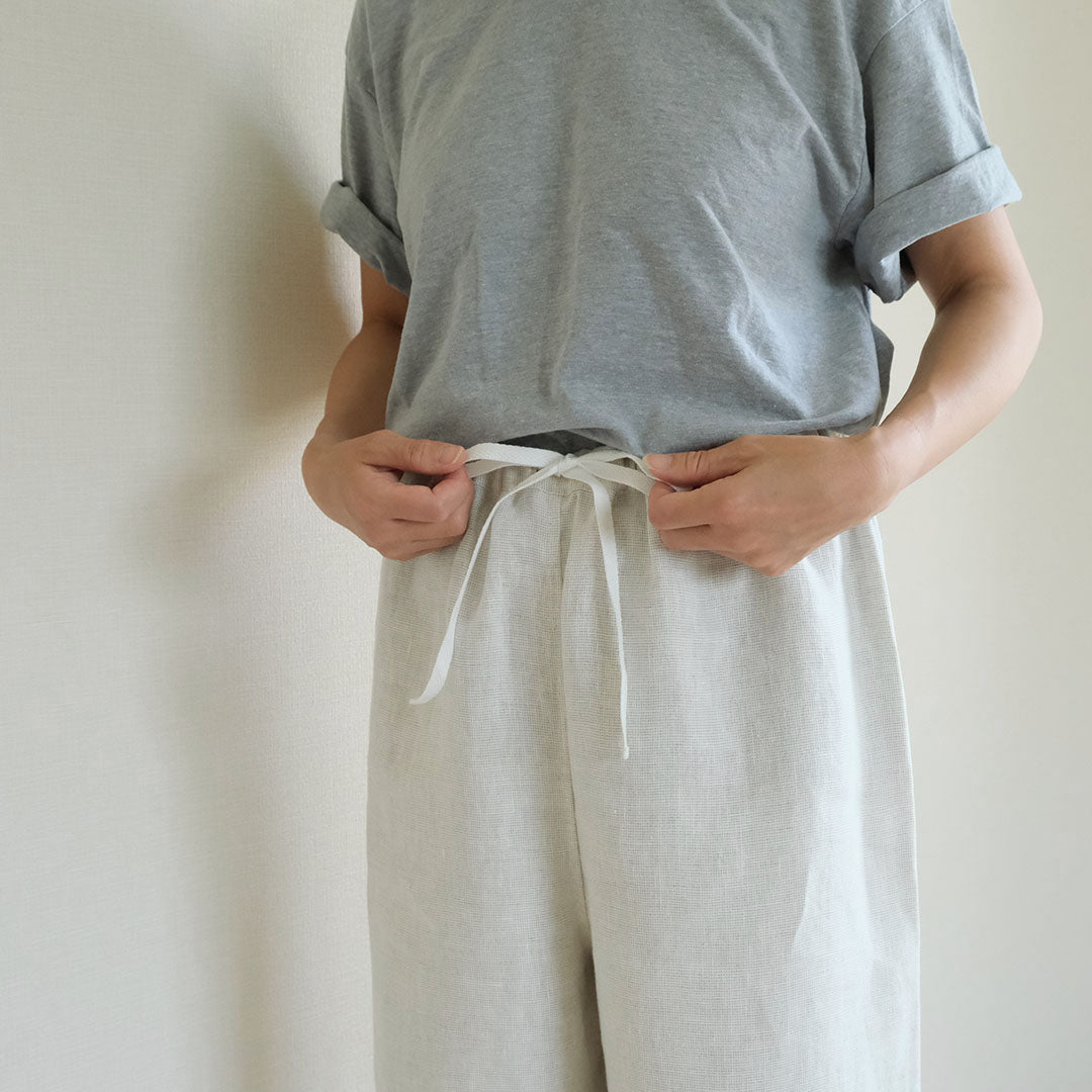 TLB HOME リネンスリープパンツ　オイスターモザイク