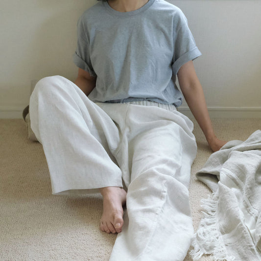 TLB HOME リネンスリープパンツ　オイスターモザイク