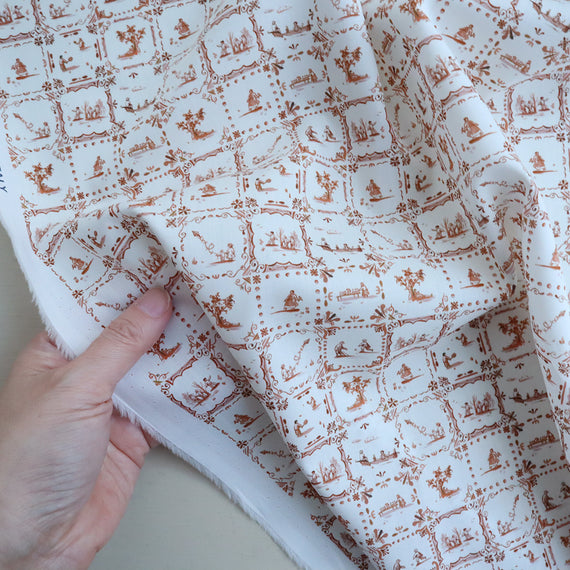 LIBERTY FABRICS「エンプロイーズ・ピクニック」テラコッタ