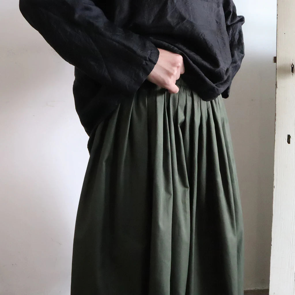 タックギャザースカート　ハンドメイド 型紙不要】【簡単】【スッキリ見えの大人のタックギャザー