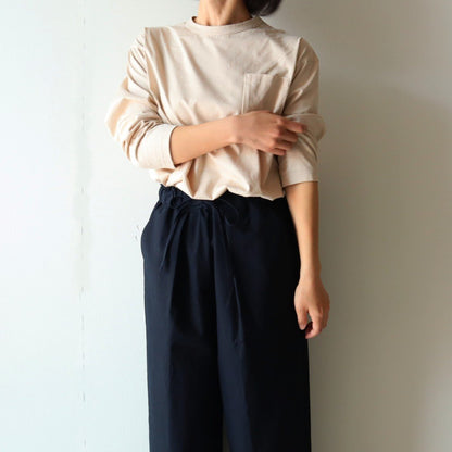 【パターン】スタンドカラーのギャザーブラウス