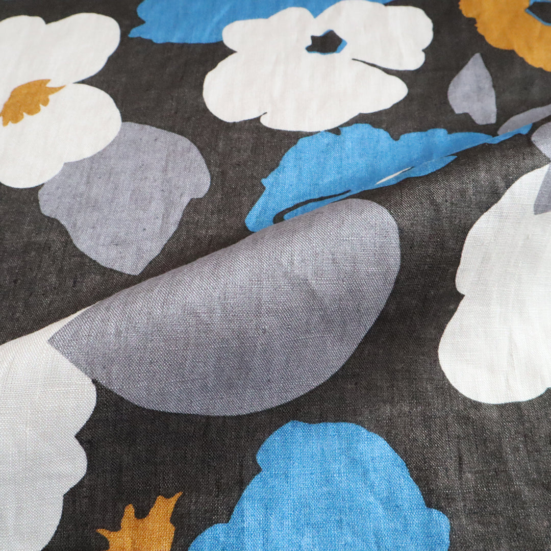 LIBERTY フランダースリネン「 ヴァーヴ・ポップ」 ブラック