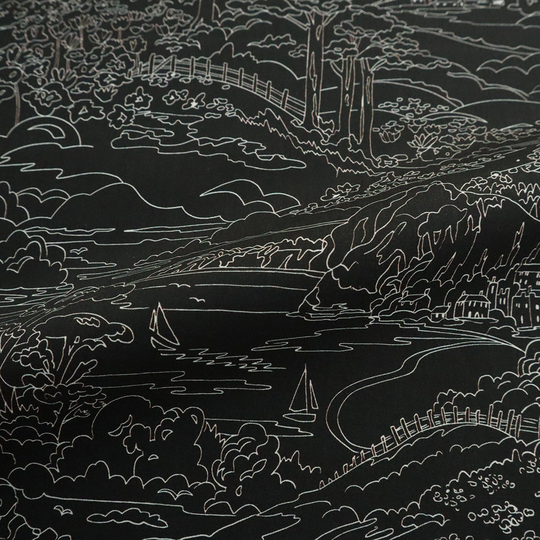 LIBERTY FABRICS「シーサイド・ランブル」ブラック