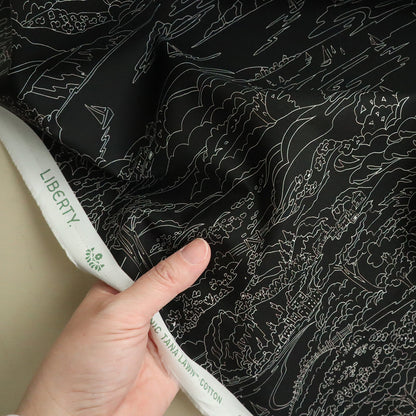 LIBERTY FABRICS「シーサイド・ランブル」ブラック