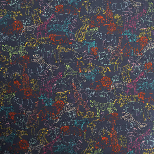 LIBERTY FABRICS「ネオン・サファリ」ネイビー