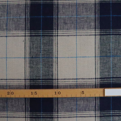 Siulas ネリンガ　オーバーチェック　ネイビー×ベージュ★