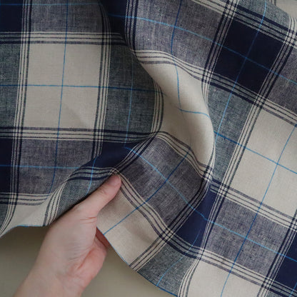 Siulas ネリンガ　オーバーチェック　ネイビー×ベージュ★