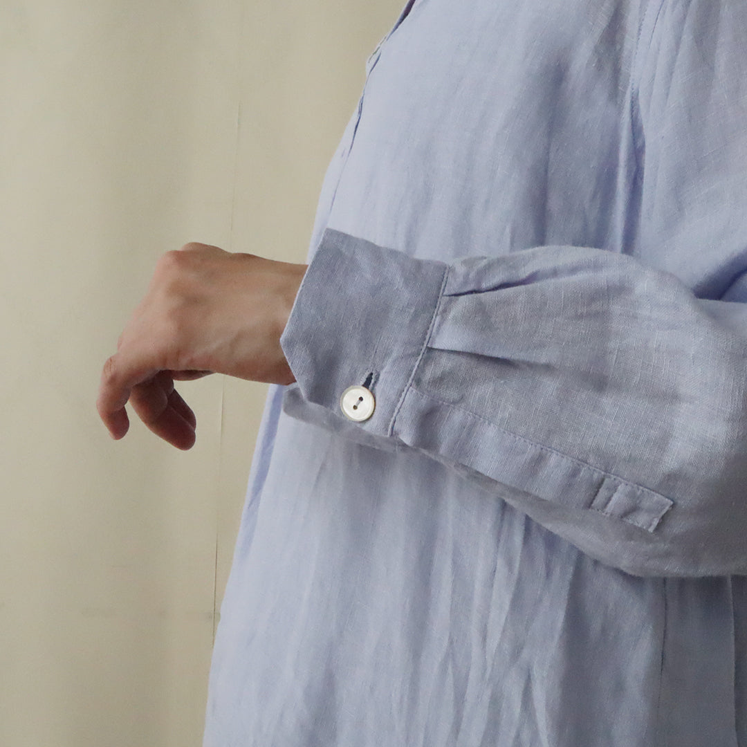 【2025 ENYO】ラウンドターンダウンカラーのプルオーバー　ブルー べべ