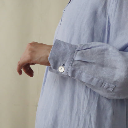 【2025 ENYO】ラウンドターンダウンカラーのプルオーバー　ブルー べべ