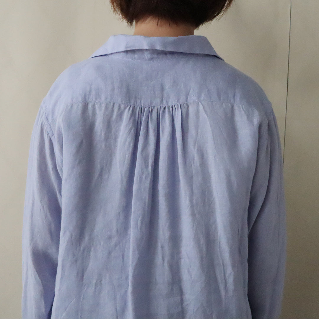 【2025 ENYO】ラウンドターンダウンカラーのプルオーバー　ブルー べべ