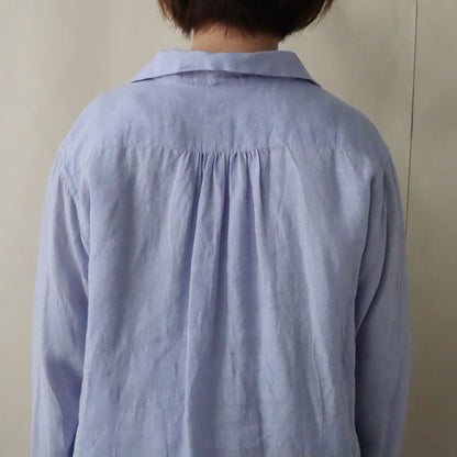 【2025 ENYO】ラウンドターンダウンカラーのプルオーバー　ブルー べべ