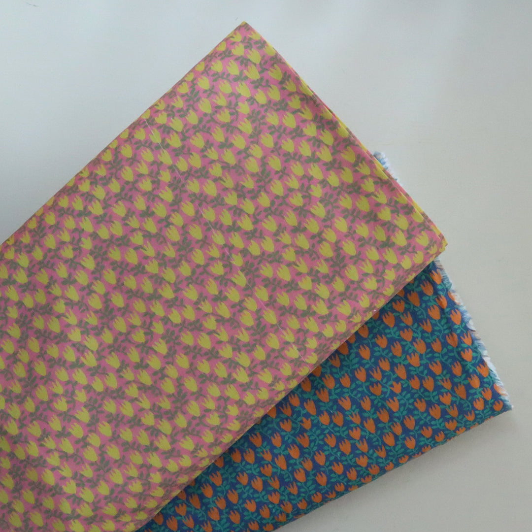 LIBERTY FABRICS　「ペーパー・チューリップス 」イエロー×ピンク