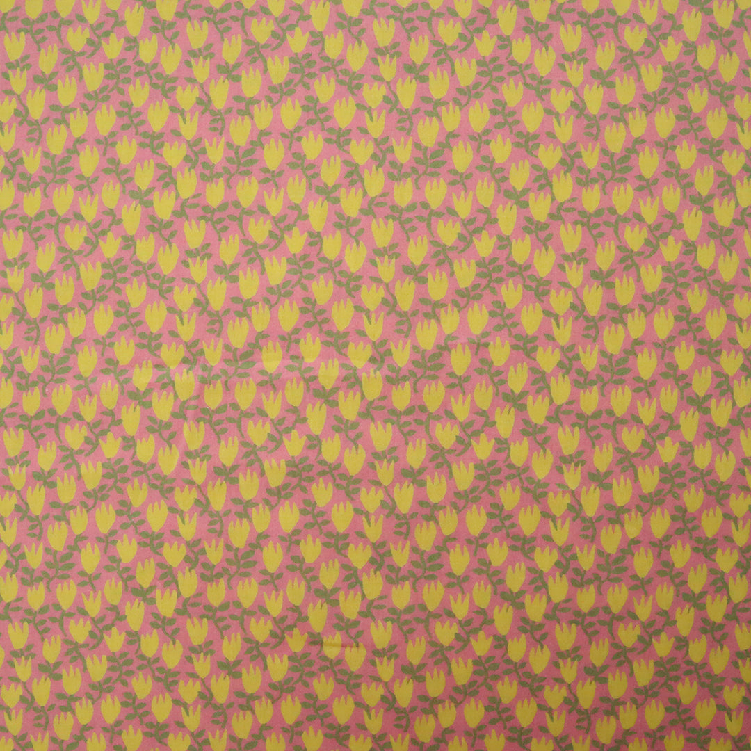 LIBERTY FABRICS　「ペーパー・チューリップス 」イエロー×ピンク