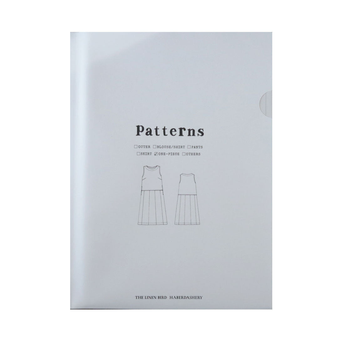 【パターン】ローウエスト切替えのタックワンピース