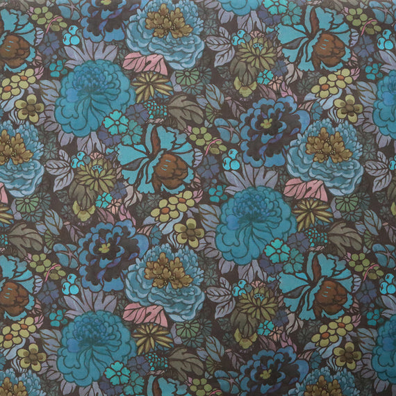 LIBERTY FABRICS　「ヘリテージ・ガーデン」ブルー×グリーン