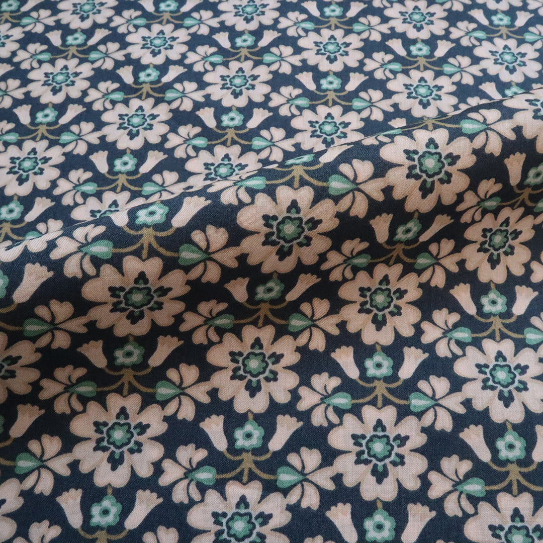 LIBERTY FABRICS　「マクセン」グレー×グリーン