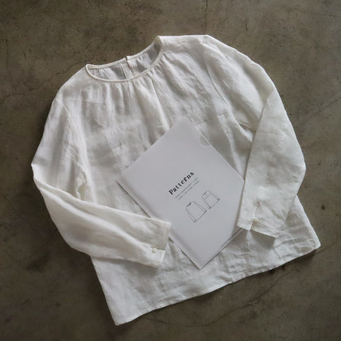 【生地セット】シンプルなブラウス　フィンセ　ホワイト（パターン別売）