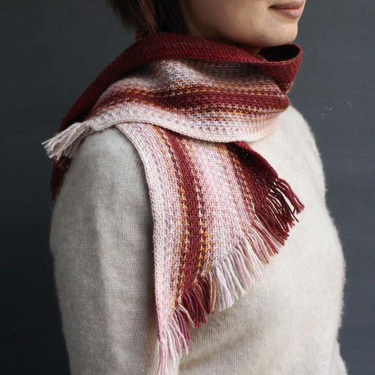 Silk blend Fino miniskeinsで編むマフラー キット