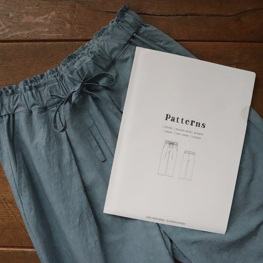 【生地セット】インタックのイージーパンツ　コットンリネンタイプライター（パターン別売）