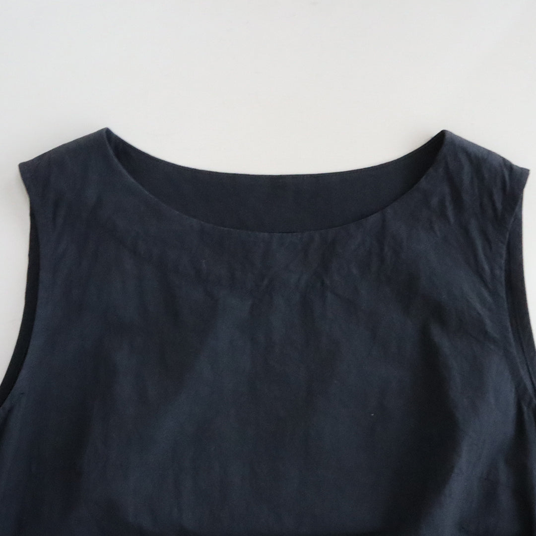 【生地セット】ローウエスト切替えのタックワンピース　コットンリネンタイプライター（パターン別売）