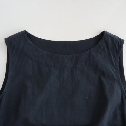 【生地セット】ローウエスト切替えのタックワンピース　コットンリネンタイプライター（パターン別売）