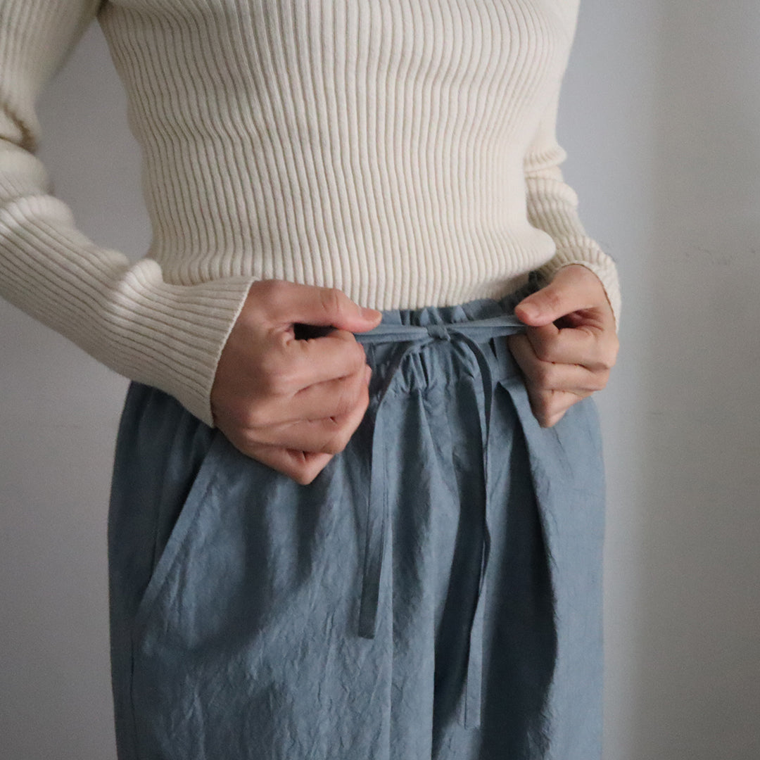 【生地セット】インタックのイージーパンツ　コットンリネンタイプライター（パターン別売）