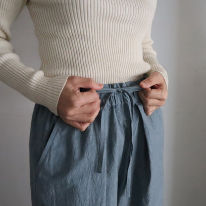 【生地セット】インタックのイージーパンツ　コットンリネンタイプライター（パターン別売）