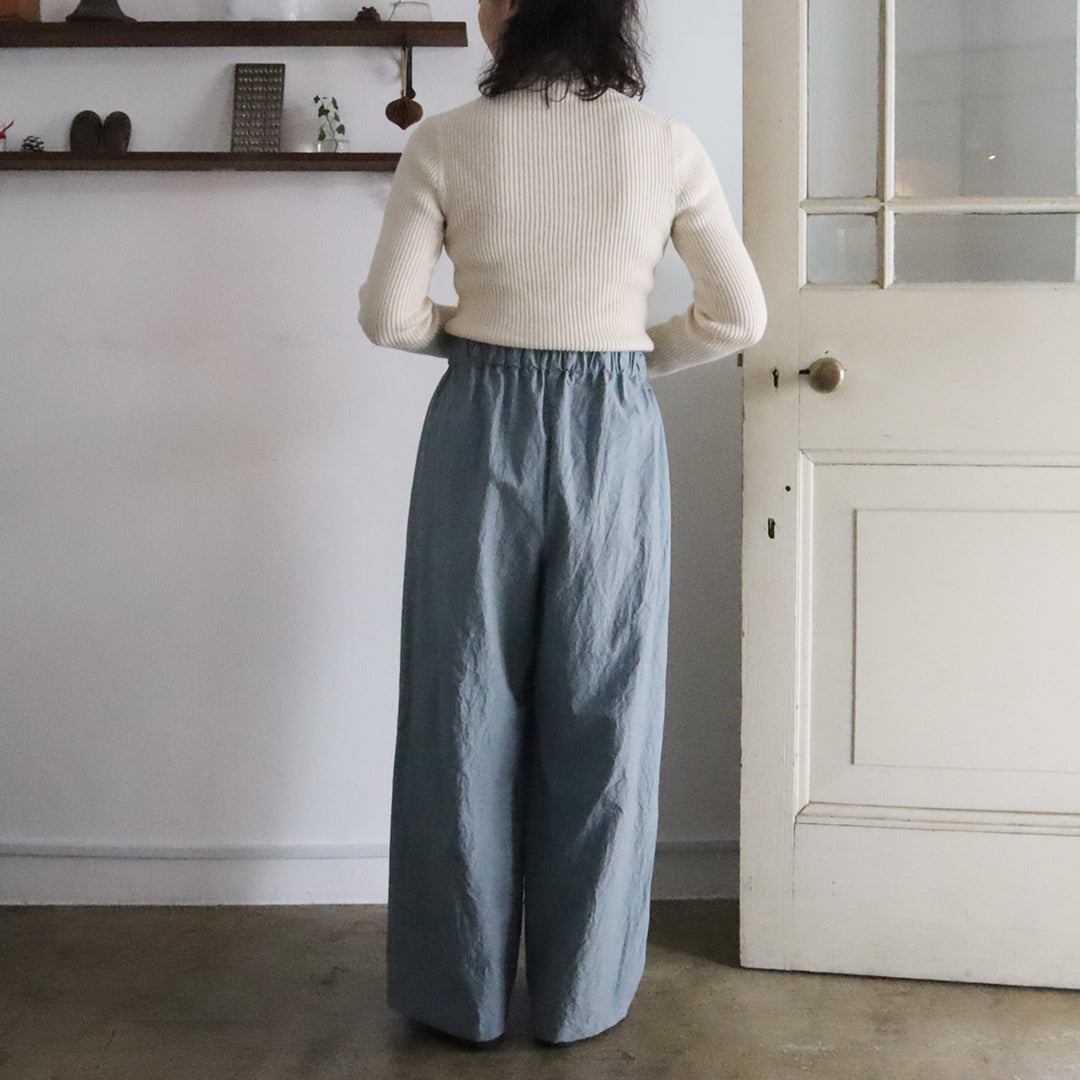 【生地セット】インタックのイージーパンツ　コットンリネンタイプライター（パターン別売）